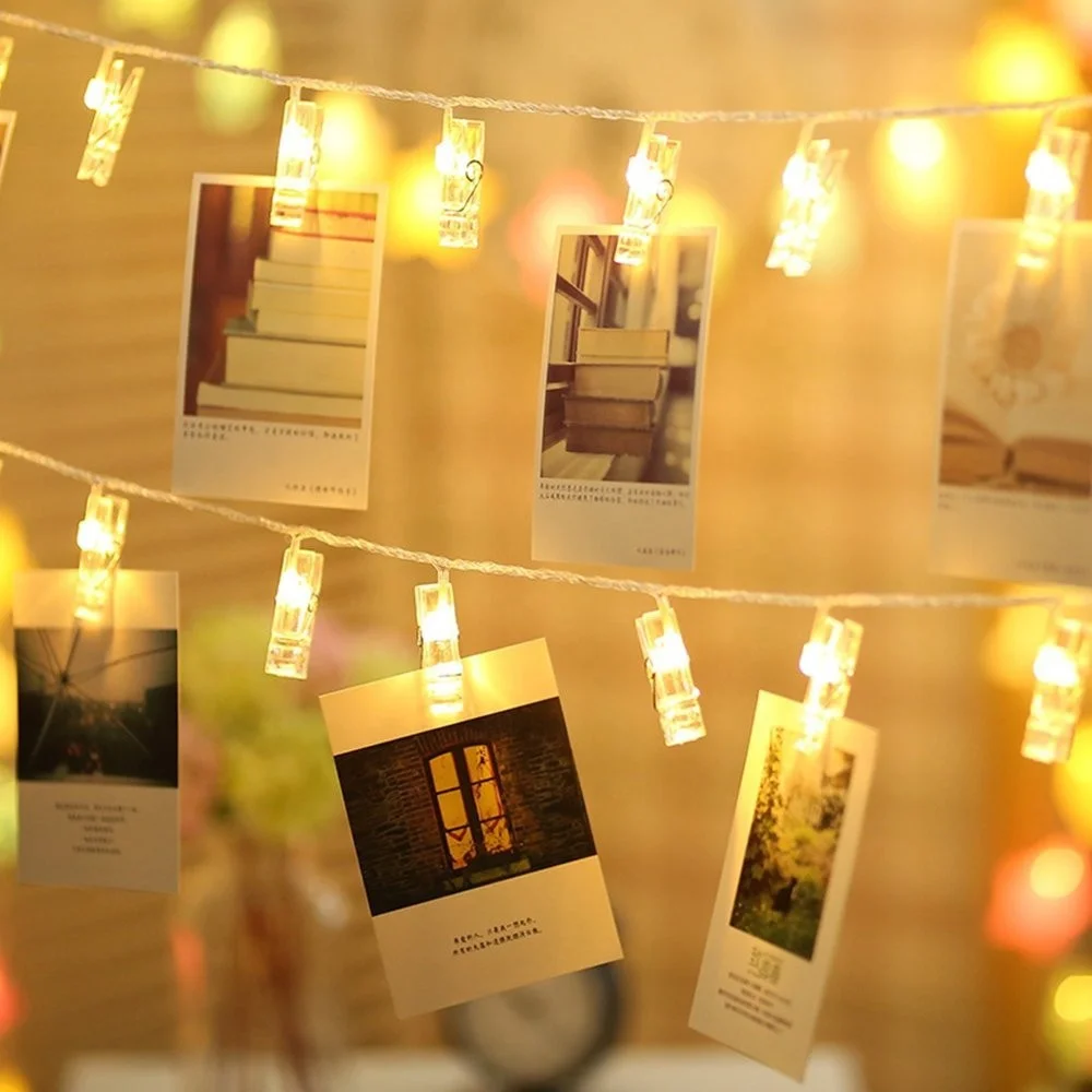 Amazon Hotsale Factory Sell 2M 20 Leds Indoor Led Photo Clip Fairy String Lights For Hanging Photos Pictures Cards and Memos