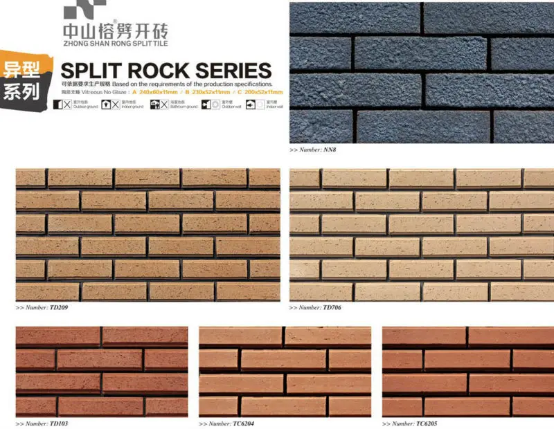 Rustic Style Red Full Body Brick Facade Terracotta Tiles Rustic Style Red Full Body Brick Facade Terracotta Tiles Building Construction Materials Lightweight Material Decorative