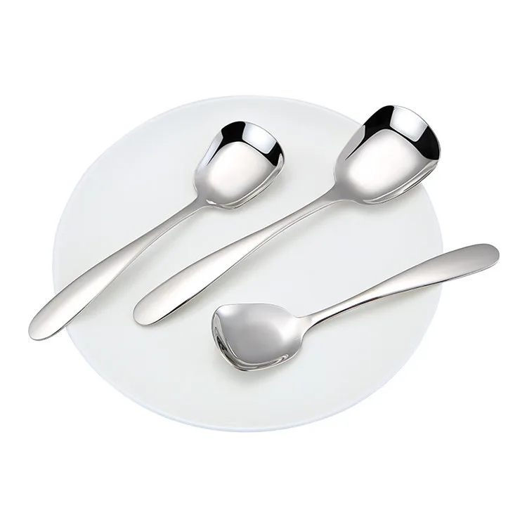

2020 new design factory wholesale durable cheap stainless steel spoon, Silver