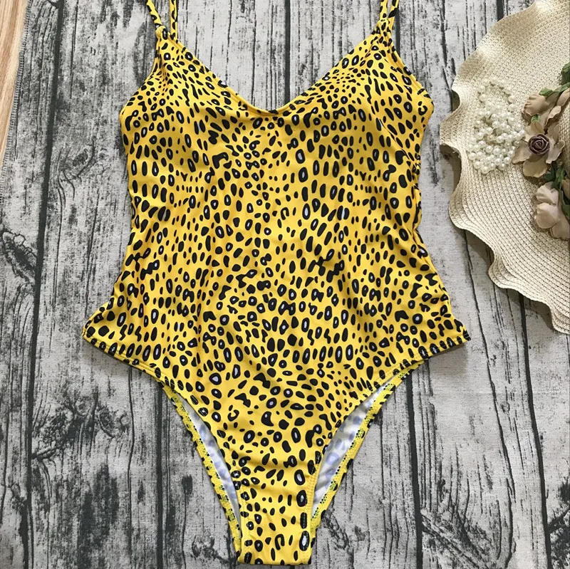 One-piece Leopard Lace-up Sexy Woman Swimwear&beachwear Bikini Sets ...