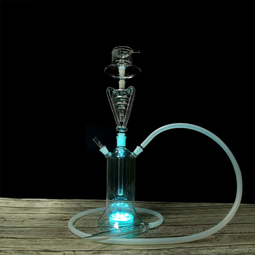 

All rotating led shisha glass hookah for sale chicha glass color changing hookah smoking molassess catcher