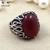 Red agate thai silver ring yemeni aqeeq men ring silver with agate