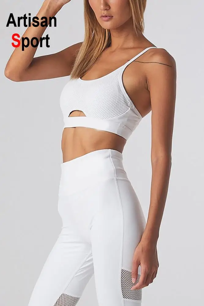 
White Mesh Tights Sexy Custom Private Label Seamless High Waist Women fitness sport Set Activewear tights Leggings Yoga Pants 