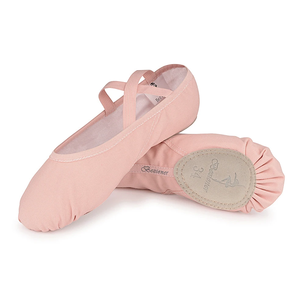 

Canvas Girls Women Split Sole ballet shoes, Black;pink;ballet pink