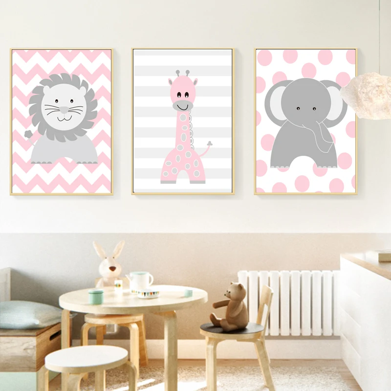 Nursery Animals Lion Elephant Giraffe Poster Canvas Paintings Print Nordic Wall Art Picture For Boys S Room Decor On Nursery Animals Lion Elephant Giraffe Poster Canvas Paintings Print Nordic Wall Art Picture For Boys S Room Decor On