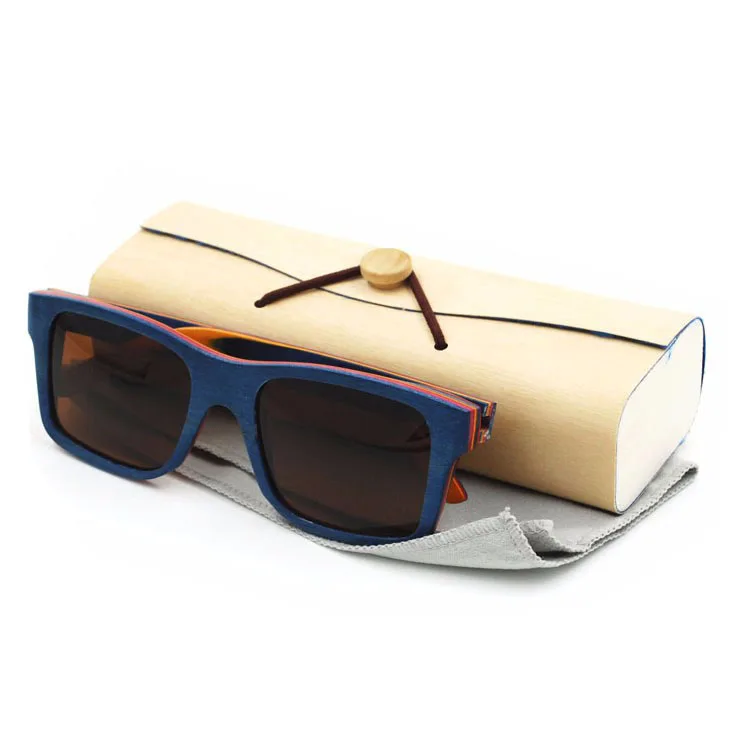 Wholesale In Stock New Glasses Product Square Shape Sun Glasses Blue Polarized Bamboo Wooden China Factory Sunglasses 2020