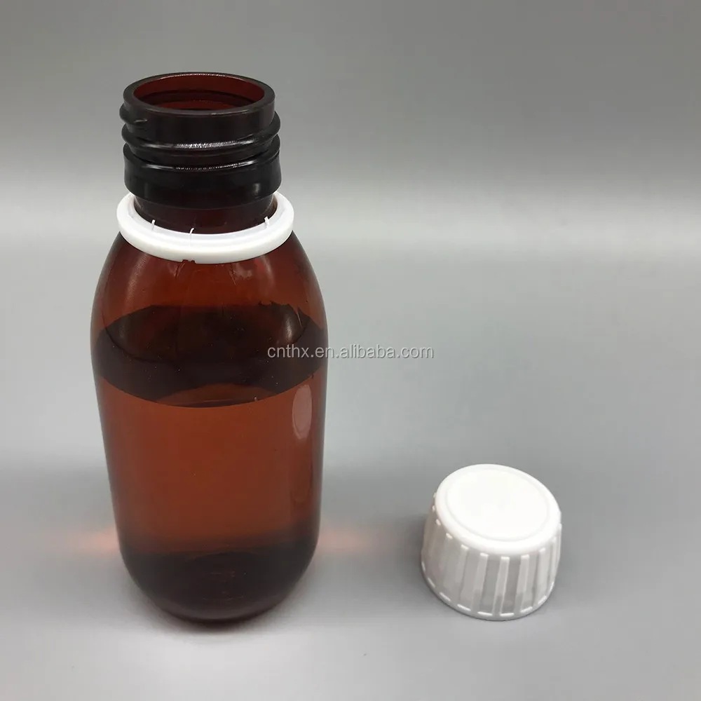 Unique Empty Pet Alpha Amber 4oz 120ml Plastic Amber Cough Syrup Bottle