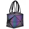 2019 New High Quality Geometric Patterns Changeable Bag PU Leather Luminous Lady Designer Luxury Woman Handbag