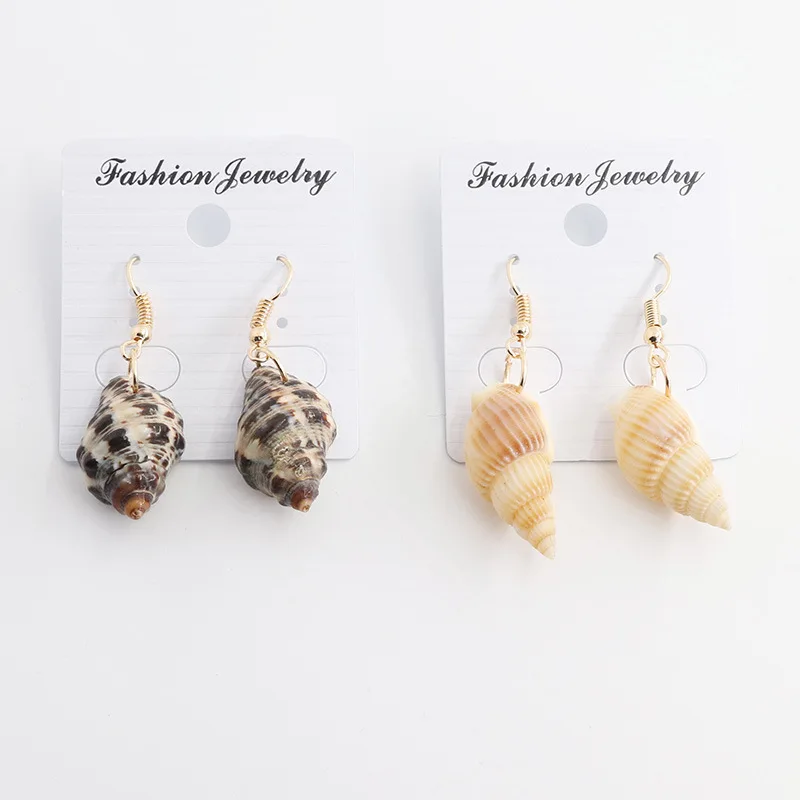 

19 New Hypoallergenic Natural Conch Shell Earrings Female Retro Earrings Fun Personality Exaggerated Earrings, Picture shows