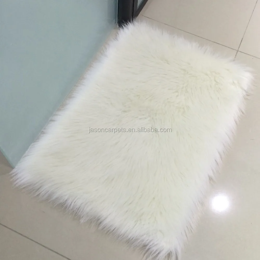 Best Selling Fluffy White Color Washable Nonslip Mat Faux Fur Bath Rug