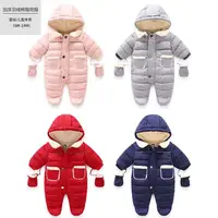 

P0124 Kids Baby Girls boys Heavy Down Winter Jacket romper for Children