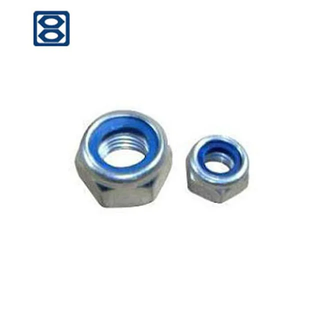 
Hardware fasteners metal carbon steel zinc galvanized nylon insert lock hex cap nylock nylok nut nuts DIN982 985 