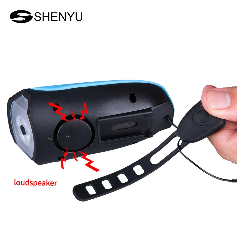 
Bicycle Headlight + Horn USB Charge Bike Front Handlebar LED Bicycle Light Electronic Bell Siren Alert Trumpet Audio Warning 