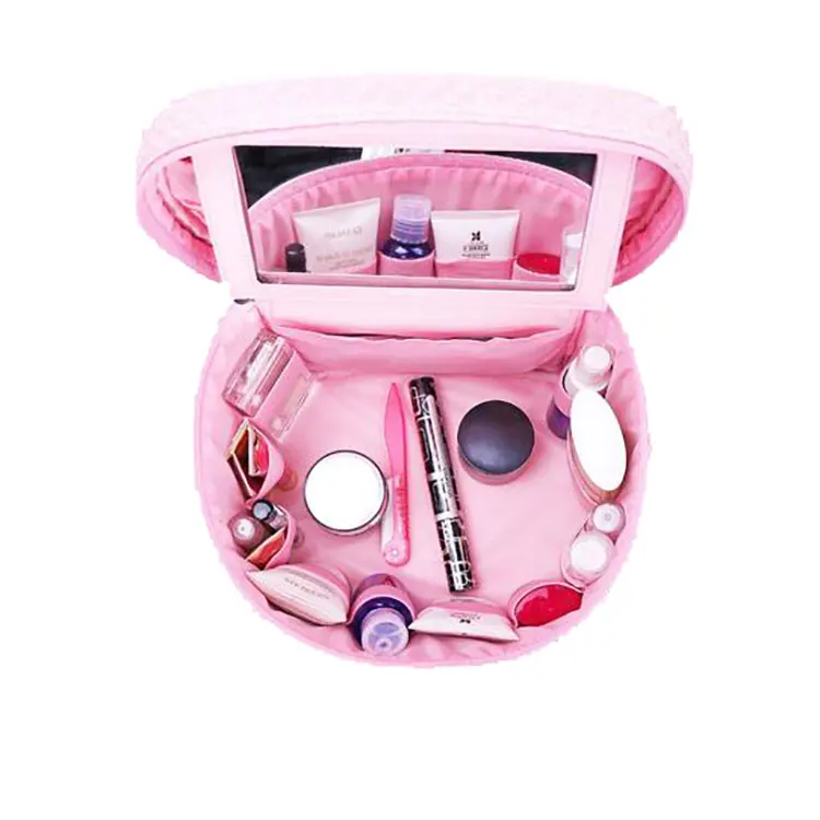 Portable Lighting Makeup Case Cosmetic Bag With Stand Mirror - Buy ...