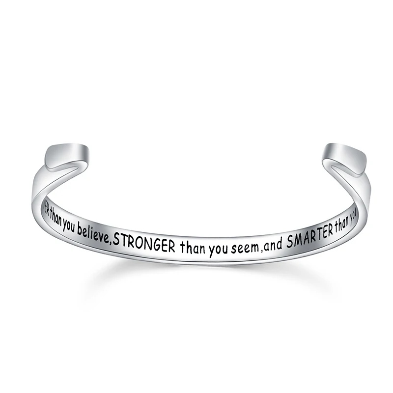 

Loftily Jewelry You are Braver than You Believe Motivational Bracelets Be Brave Teen Fashion Bangle, Rose gold & gold customization