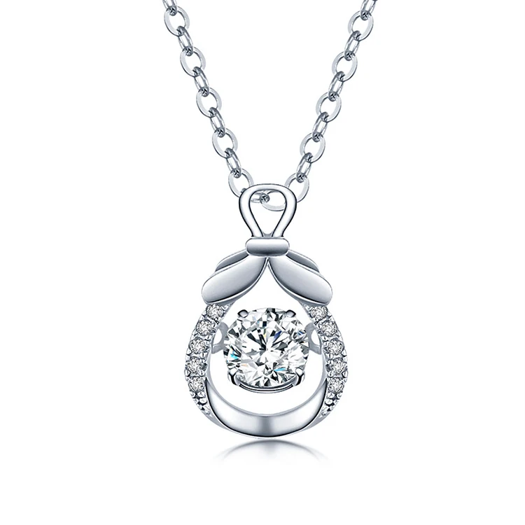 

New Fashion High Quality Heartbeat Necklace Cubic Zircon Necklace Jewelry Necklace, Silber with white stone