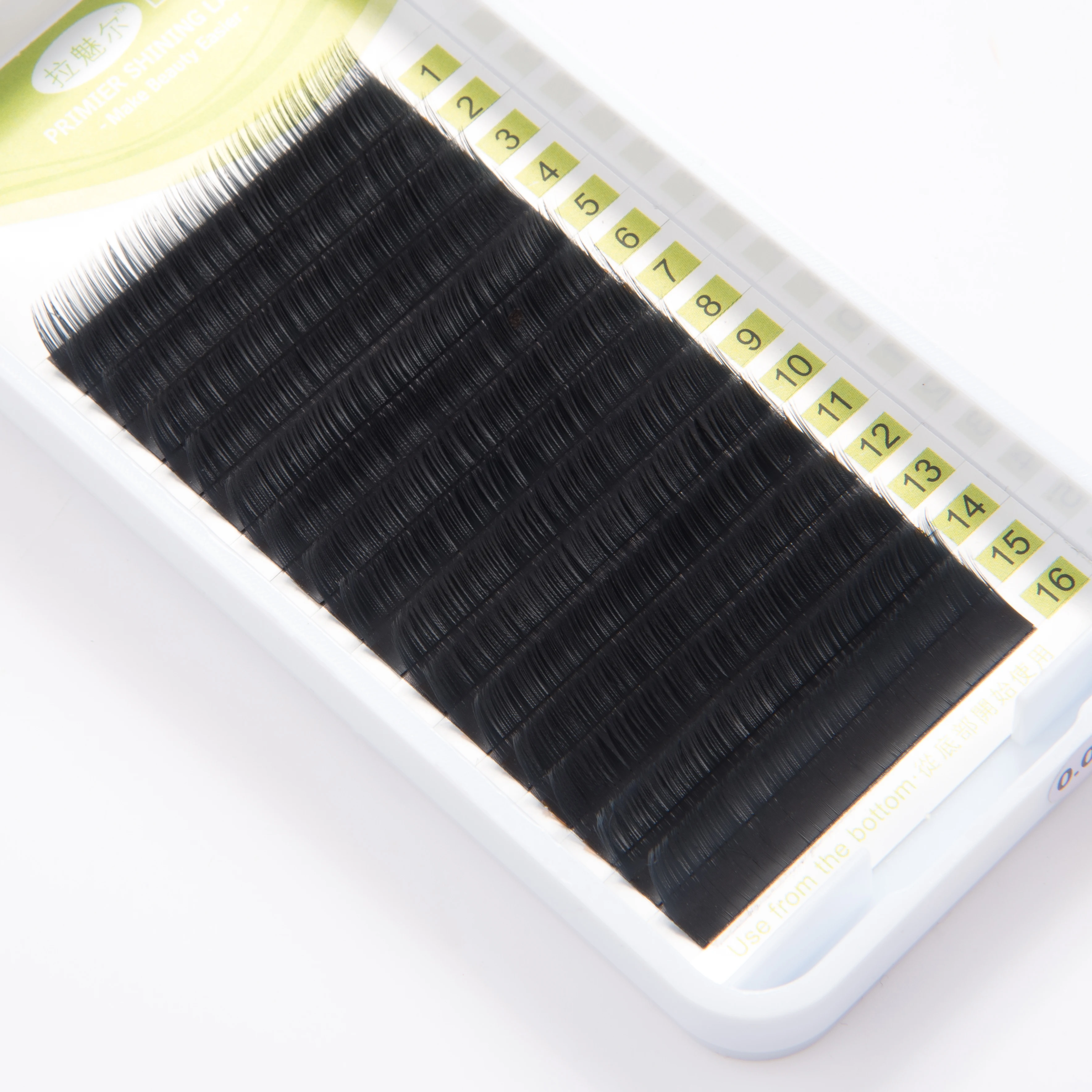 

Custom Package Private Label Korean PBT Silk Fiber Eyelash Extension, Black