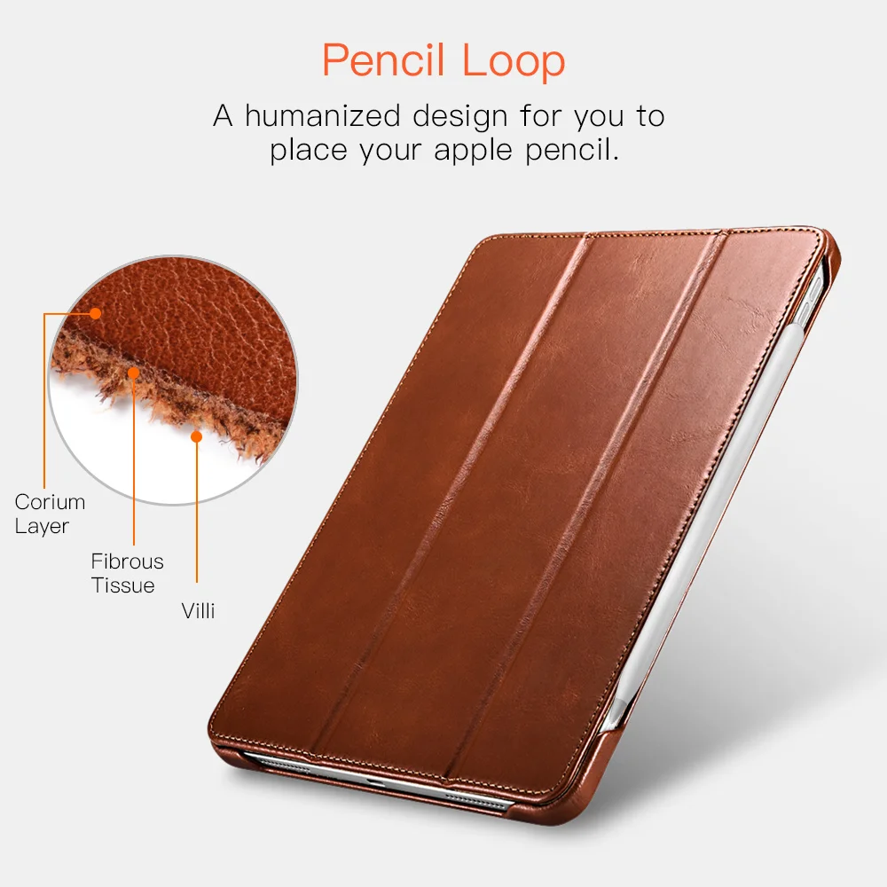 New Arrival Genuine Leather Tablet Case Ultra Thin Back Cover For New