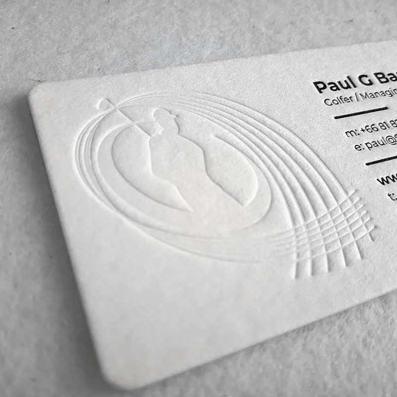 Luxury Custom Printing Embossed 500gsm Cotton Paper Cardboard Name