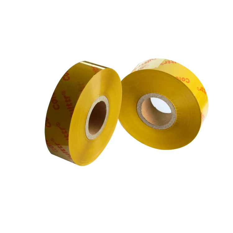 

Manufactory wholesale good printability thermal transfer premium yellow wash resin ribbon 40mm*300m, Black;white;red;yellow;blue;green;gold;silver;gray;orange;purple