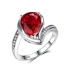 Water Drop 4.9ct Created Red Ruby Ring Anniversary Promise Jewelry 925 Sterling Silver From JewelryPalace