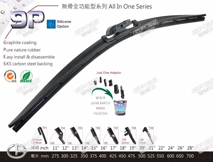 Windshield Windscreen Car Wiper Blades For 10 Different Wiper Arm