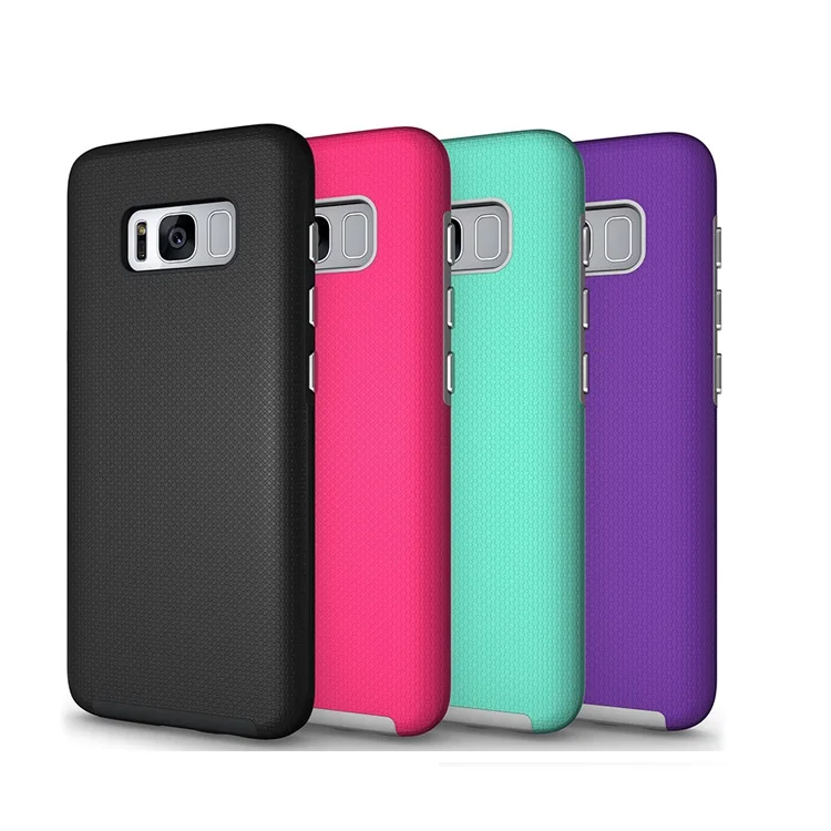 

Latest phone cases covers TPU PC Heavy Duty Hybrid dual layer protective shockproof Cell Phone Case For Samsung Galaxy S8, Black;green;pink;purple