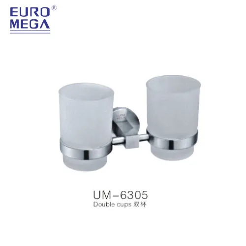 
Wall mounted bathroom double cup & tumble holder 