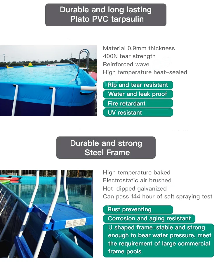 Wholesale Outdoor Round Square Rectangular Steel Metal Frame Pool Steel Swimming Pool