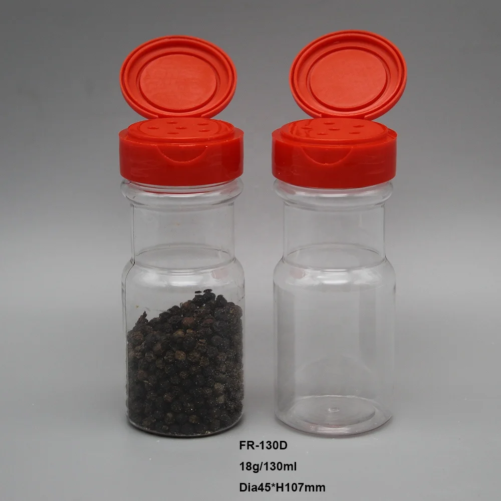 100ml Clear Round Pet Plastic Herb White Pepper Powder Spice Packaging