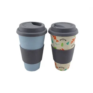 Image of Custom 100% Natural Eco-Friendly Biodegradable Bamboo Reusable Fiber Coffee Cup