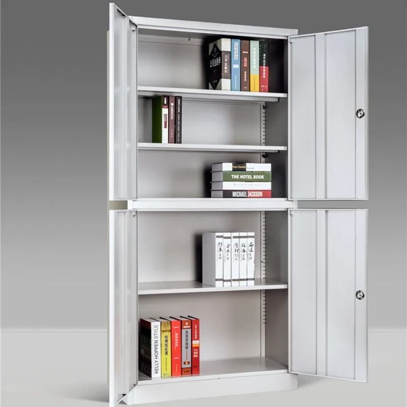 Steel Swing Door 4 Shelve Storage Filing Glass Door Metal