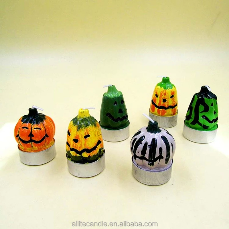 
Carved Decoration Pumpkin Shaped Halloween Candles 