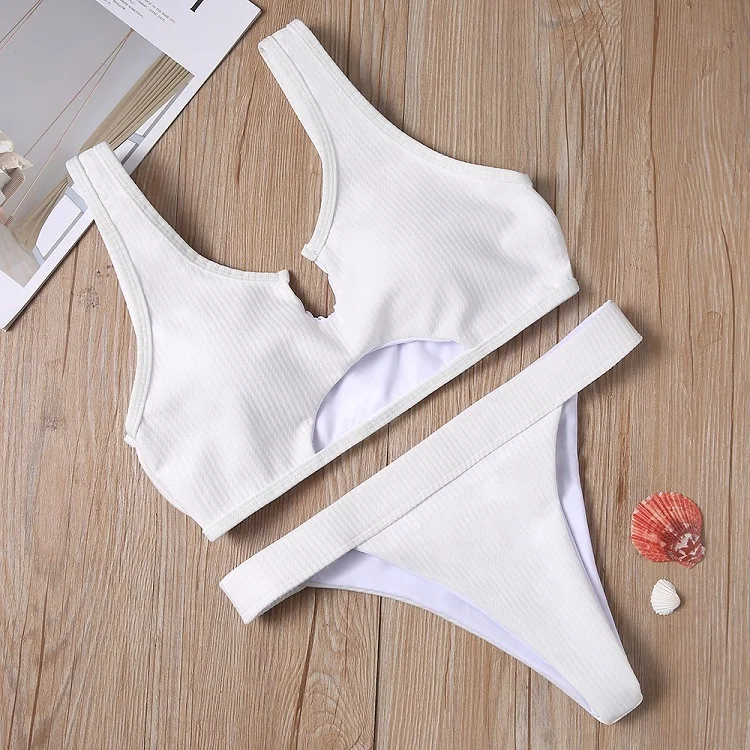 

2019 new design swimwear sexy bikini white monokinis