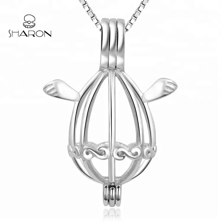 

Sharon Wholesale Jewelry Locket S925 Sterling Silver Angle Wing Bird Pearl Pendant Cages