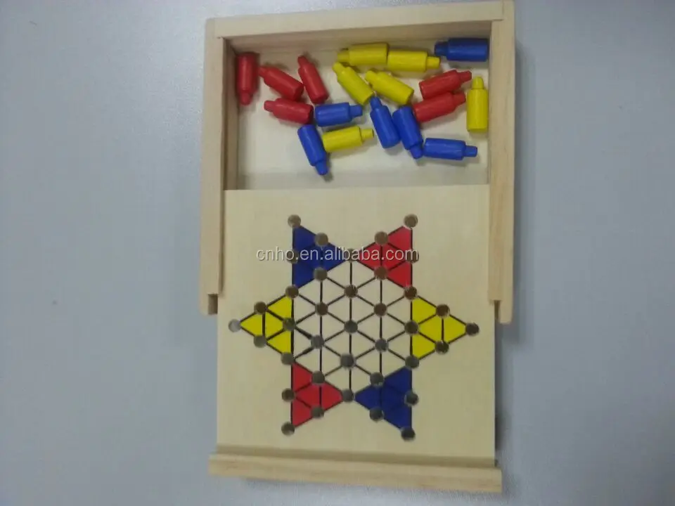 Wooden Travel Chinese Checkers Mini 