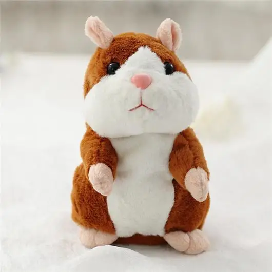 

2018 Hot Selling Talking Hamster Mimicry Pet Toy Repeat Talking Mouse Plush Hamster Kids Gift, Light brown/dark brown/grey