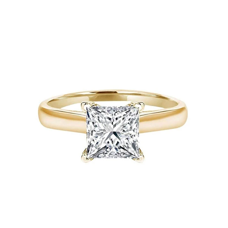 princess cut diamond ring gold band