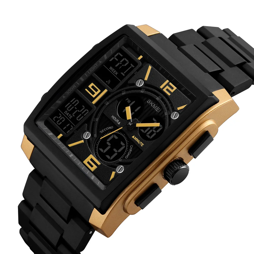 

skmei two time zone watches 1274 digital jam tangan gold luxury watch