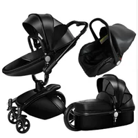 

Hot Mom Two Way Push Baby Stroller Folding leather, Luxury High Landscape Stroller