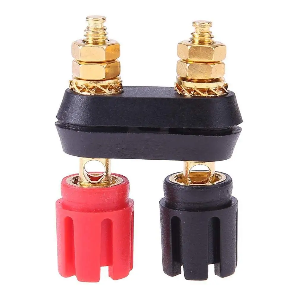 Conwork 4-Pack Pure Copper Binding Post for Amplifier Speaker Terminal Connector 4mm Banana Plug Transparent Plastic Cover