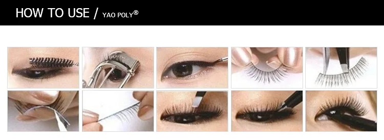 Как правильно клеить ресницы фото Mix 3 Pairs Natural False Eyelashes Thick Makeup Real 3d Lashes Eyelash Extensio