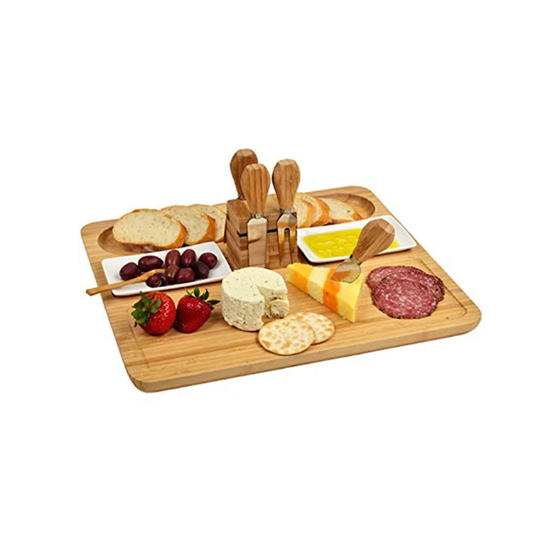 

Wholesale Serving Bamboo Cheese Board Cutlery Set, Customized