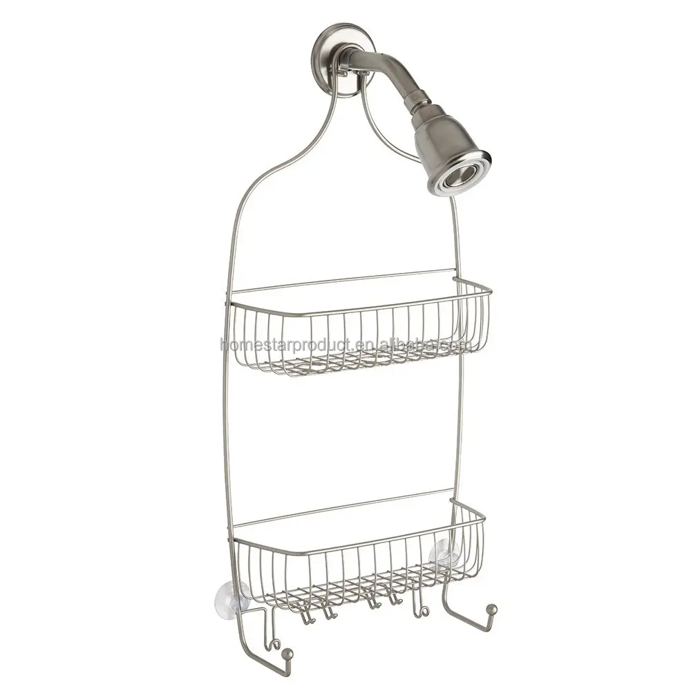 
New fashion metal dual tiers shower caddy for shelf storage bins 