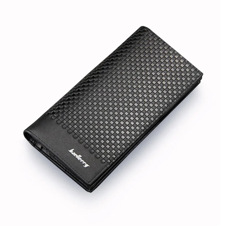 

2021 New cheap men long wallet Korean fashion plaid PU leather purse