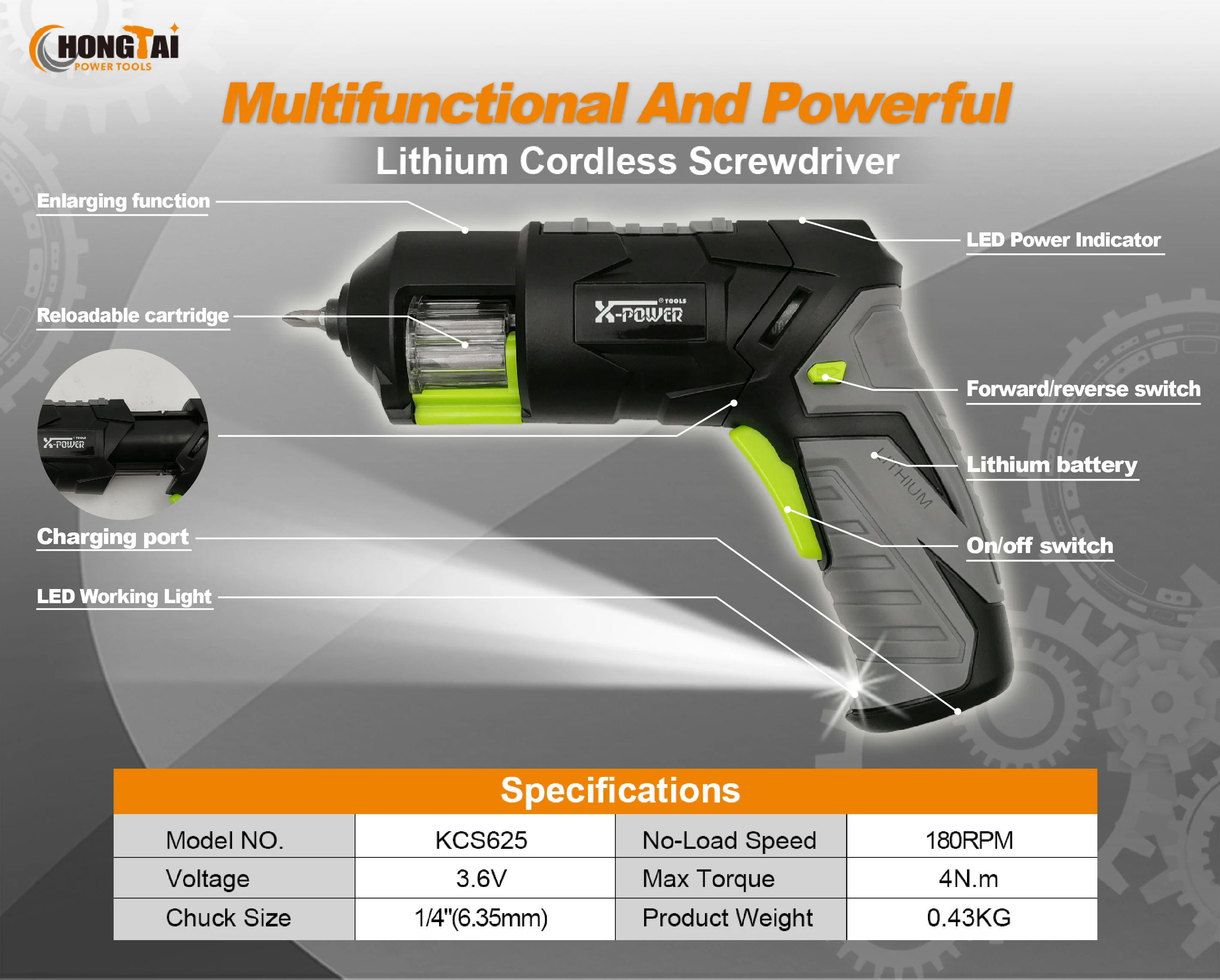 Xpower Kcs625c44pcs 3.6v Lithium Battery Electric Cordless