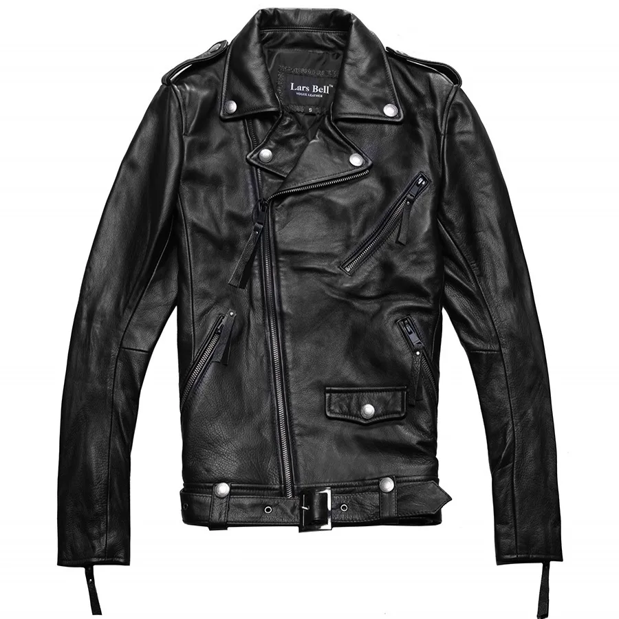 Factory Men Genuine Leather Jacket Real Cowhide Brand