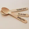 Disposable Birch Wood Spoon / Small Honey Cake Ice Cream Spoon / Custom Print Wooden Scoop
