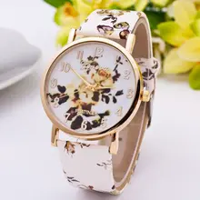 New Arrival Fashion Brand Exquisite Flower Dial Watch Women Geneva Wristwatches Leather Strap Casual Watch Analog Quartz Watch
