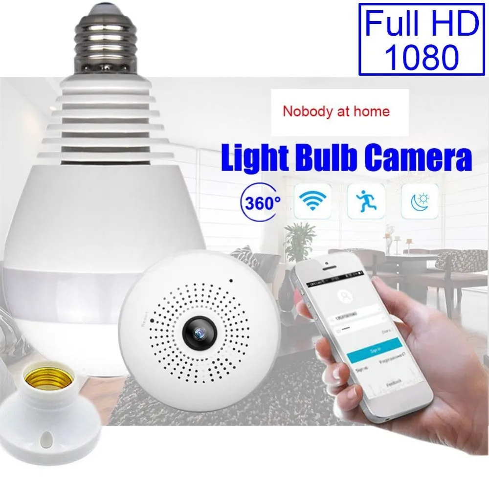 White Ceiling Light Camera Bulb Cctv Camera Wifi 360 Bulb Camera - Buy ...